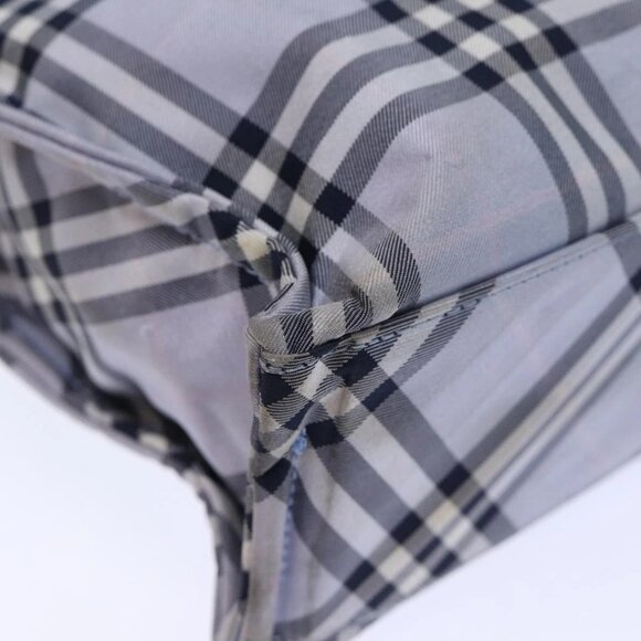 BURBERRY Nova Check Blue Label Hand Bag Nylon Blue Auth am6158 - Picture 4 of 16